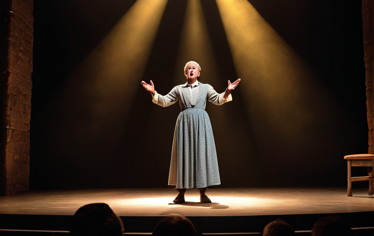 **

A person confidently standing on a stage, illuminated by a spotlight. They are gesturing expressively with their hands while telling a story to a captivated audience. The background subtly shows elements representing various genres like history, fantasy, and business. Emphasis on conveying passion and connection with the listeners.
**