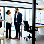 **

A diverse team of professionals collaborating in a modern, open-plan office, brainstorming ideas on a whiteboard, fully clothed, appropriate attire, safe for work, perfect anatomy, natural proportions, professional setting, family-friendly, well-lit, high quality, dynamic composition.

**