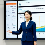 **

"A Japanese woman, fully clothed in professional attire, presenting at a modern marketing seminar in Tokyo. The background features a bright, clean presentation screen showcasing data charts. She is confidently gesturing towards the screen. Safe for work, appropriate content, perfect anatomy, natural proportions, well-formed hands, proper finger count, professional photography, high quality, modest dress, family-friendly."

**