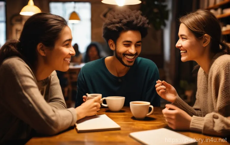 스토리텔러와 팀워크의 중요성 - **Prompt:** A diverse group of 5-7 individuals, ranging in age from late twenties to early sixties a...