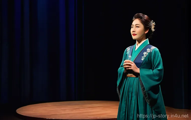 스토리텔러 실기 준비를 위한 도구 - **Vocal Practice Session at Home**
    A young Japanese woman, mid-20s, with short, stylish dark hai...