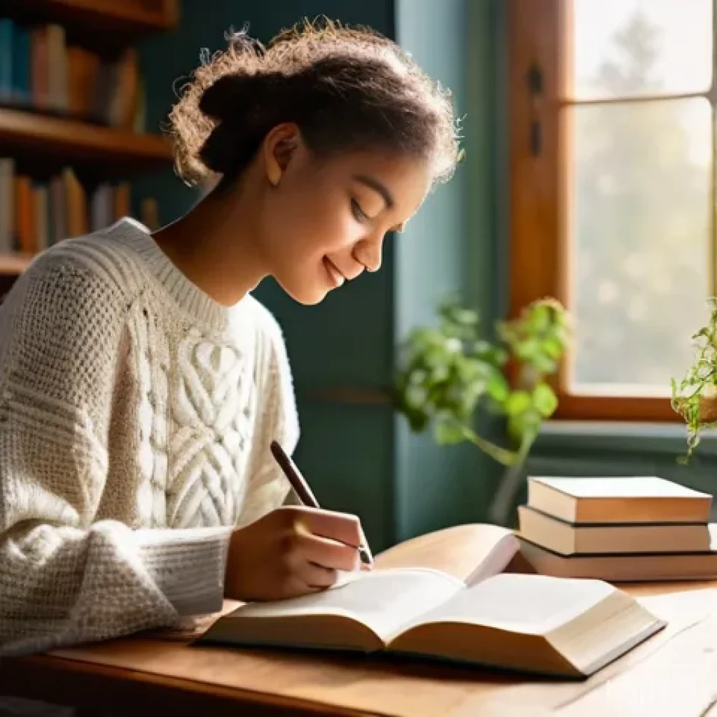 스토리텔러 온라인 교육 플랫폼 추천 - **Prompt 1: The Spark of Inspiration**
    Detailed prompt: "A young person, around 20-25 years old,...