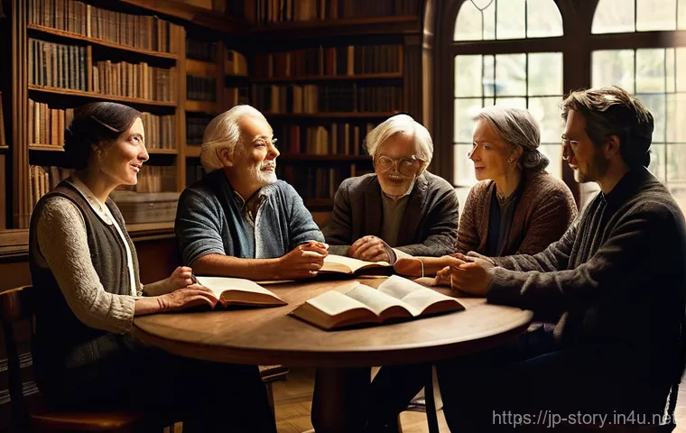 스토리텔러 관련 직업의 다양한 이야기 제작 방법과 사례 분석과 연구 - **Prompt 1: The Resonance of Storytelling**
    A diverse group of individuals, ranging in age and b...