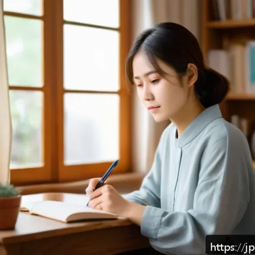 스토리텔러 직업의 장단점과 도전 과제 분석과 사례 연구와 전략 - A young Japanese woman in casual modern clothing, sitting in a cozy, softly lit room decorated with ...