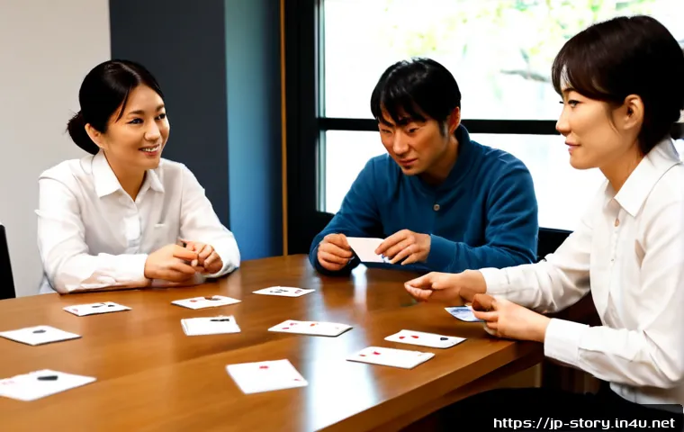 스토리텔러 실무 교육 과정 - Photorealistic practical storytelling workshop in a modern Japanese training studio, diverse adult l...