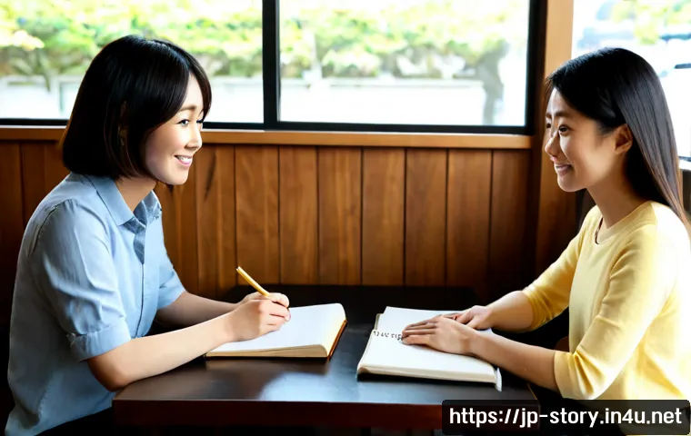 스토리텔러 인맥 구축 전략 - Photorealistic editorial scene of a confident Japanese storyteller in a warm independent bookstore c...